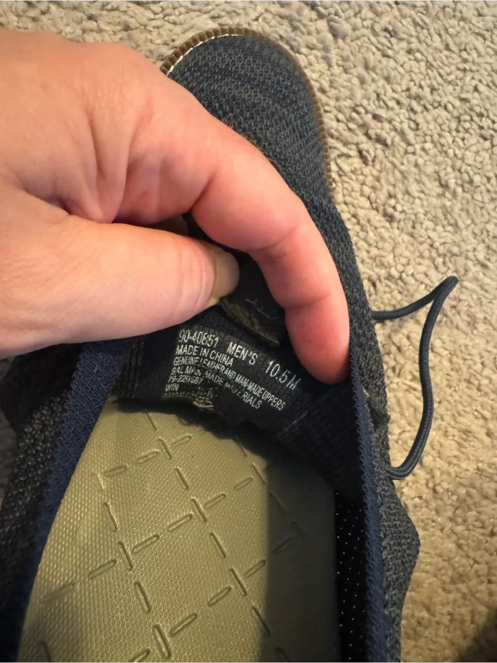 Men's Navy Casual Knit Lace-Up Shoes